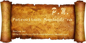 Petrovitsch Magdaléna névjegykártya